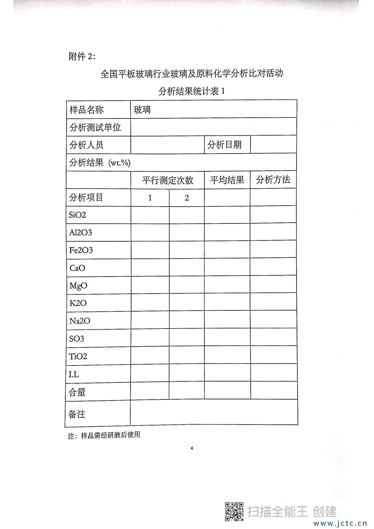 關(guān)于開展第二屆全國平板玻璃行業(yè)原料化學(xué)分析對比活動的通知_4.jpg